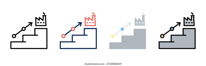 Sector Stages icon set multiple style collection
