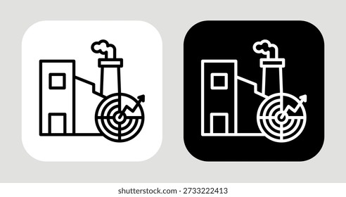 Sector Tracker Icon In Black and White Line Style
