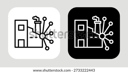 Sector Webflow Icon In Black and White Line Style