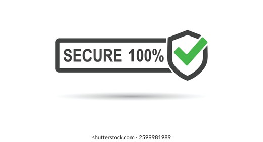 Secure 100% Guarantee Icon with shield Icon for Website Guarantee.