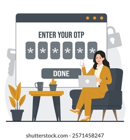 secure access with one-time password OTP concept authentication for added security safety unlock