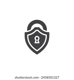 Secure Access vector icon. filled flat sign for mobile concept and web design. Protection shield lock glyph icon. Cyber security symbol, logo illustration. Vector graphics