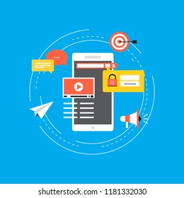 Secure account login flat vector illustration design. User interface login, account registration, site access authorization, online protection and security. Design for web banners and apps