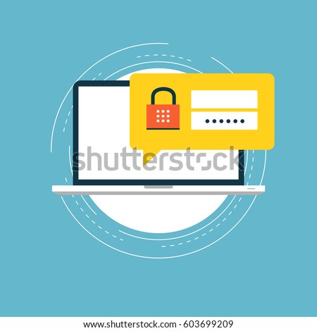 Secure account login flat vector illustration design. User interface login and account registration, site access authorization. Design for web banners and apps