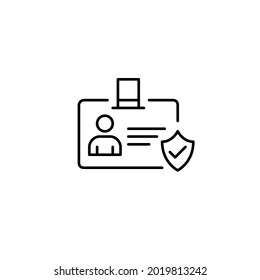 Icono de cuenta segura y perfil verificado. Identificador con marca de verificación en el escudo. 