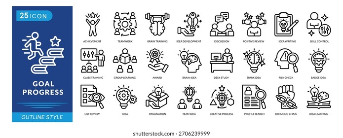Colección Un paquete de iconos contiene el servidor de datos, red, IA, asistente, integración, hoja de datos, traductor, auriculares de VR, control de IA