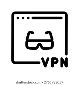 Secure Anonymous VPN Browser Window Outline Symbol