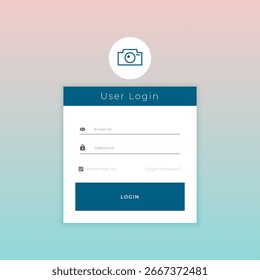 Formulario de Inicio de sesión de aplicación segura Plantilla con para el Vector de acceso a redes sociales