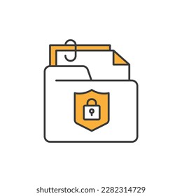 Icono vector de archivado seguro. Mantener la ilustración de sus datos segura y accesible.