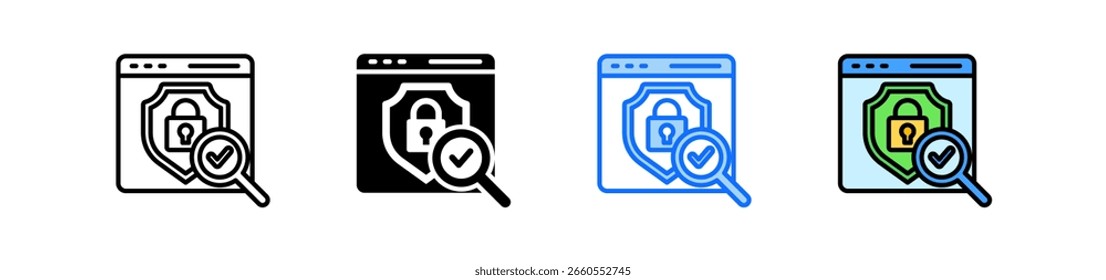 Secure Audit Icon Set Multiple Style Collection