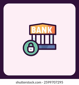 Secure banking icon representing financial safety and data protection