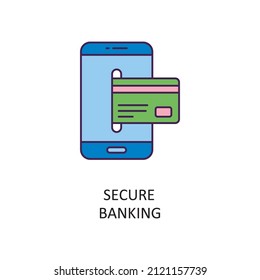Secure Banking Vector Filled Outline Icon Design illustration. Banking and Payment Symbol on White background EPS 10 File