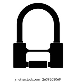 Secure bicycle u lock black silhouette icon.