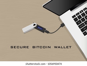 Secure bitcoin wallet concept wallet