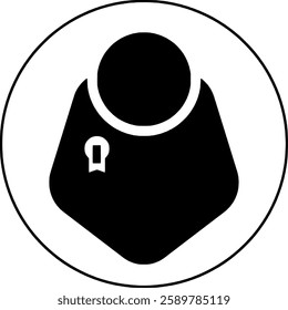 Secure black and white identity icon 