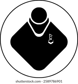 Secure black and white identity icon 