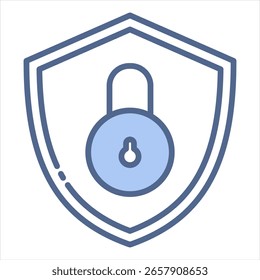 Ilustración vectorial de icono azul segura