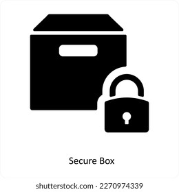 secure Box and lock icon concept