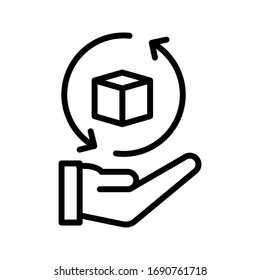 secure box vector thin line icon 