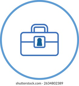Sicherer Aktenkoffer: Ein Symbol für Schutz und Privatsphäre in einem modernen Design-Symbol