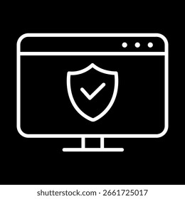 A secure browser window icon with a shield, symbolizing online financial security.