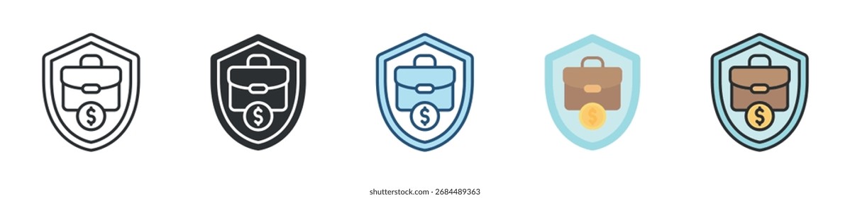 Secure Business Icon Set Multiple Style Collection