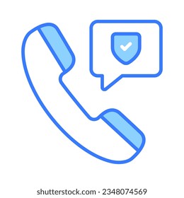 Secure call icon design in trendy style, isolated on white background