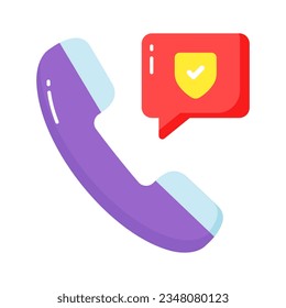 Secure call icon design in trendy style, isolated on white background