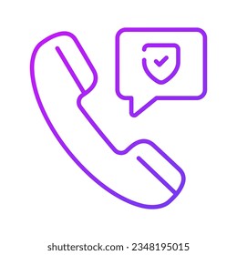 Secure call icon design in trendy style, isolated on white background