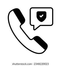 Secure call icon design in trendy style, isolated on white background