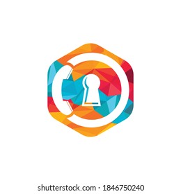 Diseño del logotipo del icono de llamada segura. Icono de dispositivo y bloqueo.