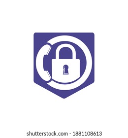 Diseño del logotipo del icono de llamada segura. Icono de dispositivo y bloqueo.