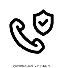 secure call icon. vector line icon for your website, mobile, presentation, and logo design.
