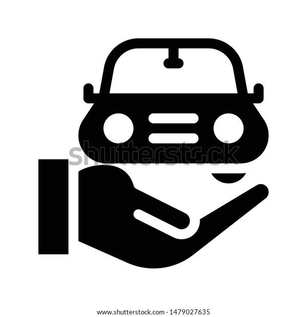 secure car glyph flat vector
icon