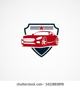 secure car logo designs concept with star for company