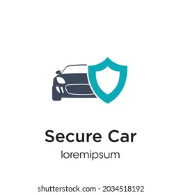 Diseño de logotipo o plantilla de símbolo de Secure Car