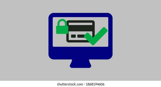 Icono de pago de tarjeta segura adecuado para el diseño web y gráfico