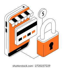 Ilustración de pago seguro con tarjeta en diseño de Vector de moda