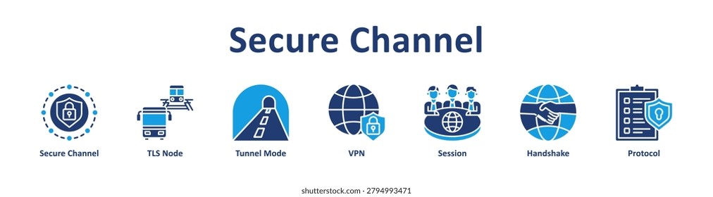 Secure Channel Web icon banner and collection