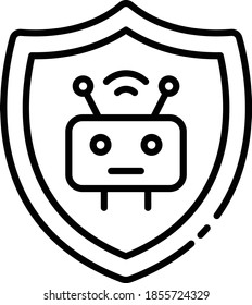 Secure Chat Bot Concept, Artificial Intelligence Program Vector Icon Design, Cloud computing and Internet hosting services Symbol on White background