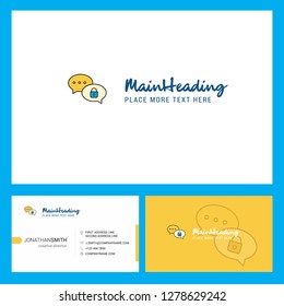 Secure chat Logo design with Tagline & Front and Back Busienss Card Template. Vector Creative Design