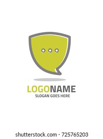Secure chat logo template vector