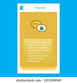 Secure chat mobile vertical banner design design. Vector