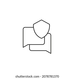 Secure Chat Protection-Icon Linie Stil Grafikdesign Vektorgrafik