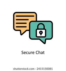 Secure Chat  vector Filled outline icon style illustration. EPS 10 File