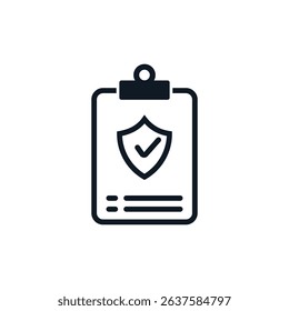 Secure Checklist Icon with Shield and Checkmark