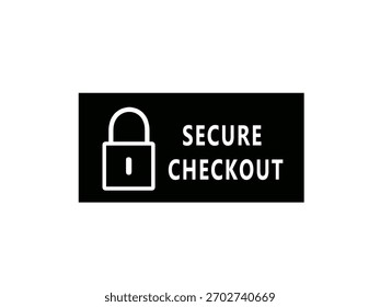 Secure checkout icon isolated on white background. 