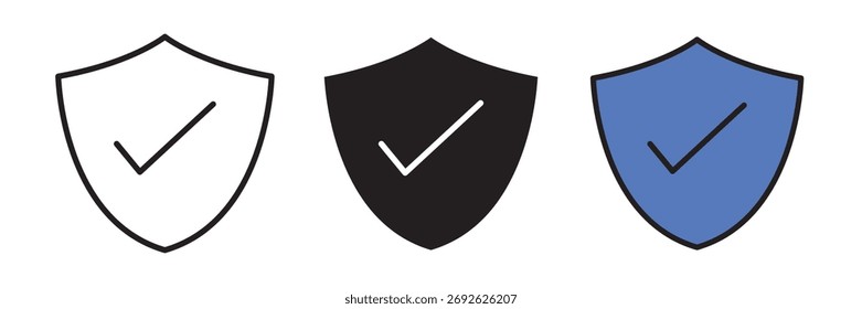 Conjunto de iconos de Completar compra seguro en Ilustración vectorial plana, creado en estilo de contorno, relleno y color. Ideal para comercio electrónico, compras en línea, seguridad de pagos y conceptos de diseño de transacciones digitales.