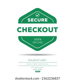 Secure checkout label, vector illustration.