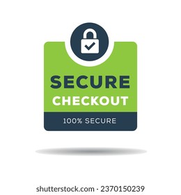 Secure checkout label, vector illustration.